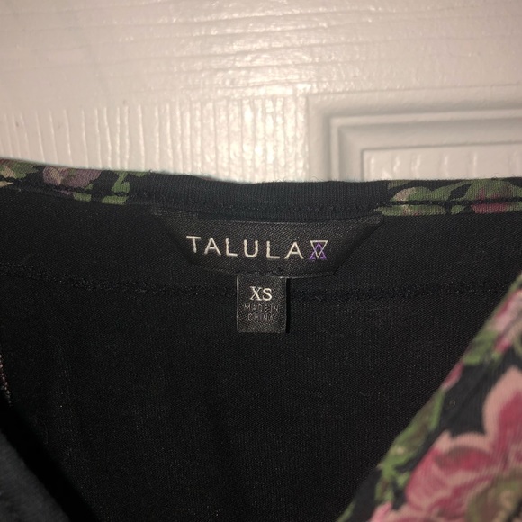 Talula Tank Top | Black w/ Pink / Red / Purple Flowers | Stretchy | Size: XS - Picture 3 of 4